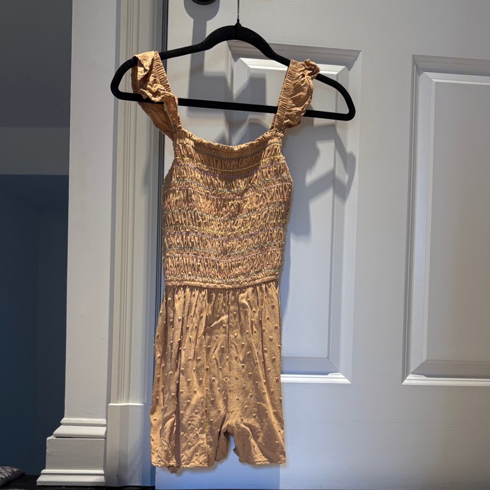 Art Class Gold Romper with Stripes